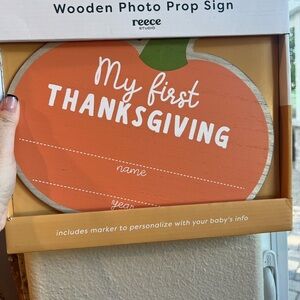 Reese Studio Pumpkin Baby's My First Thanksgiving Photo Prop Sign